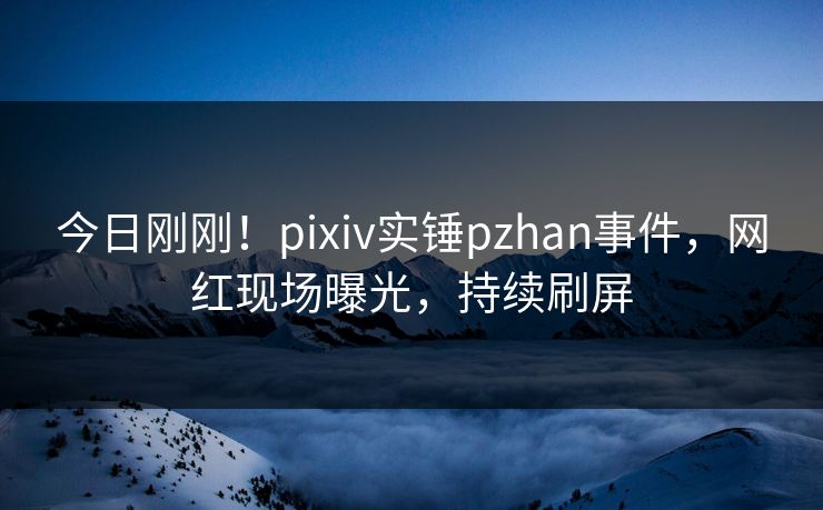 今日刚刚！pixiv实锤pzhan事件，网红现场曝光，持续刷屏