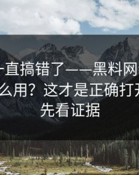 你可能一直搞错了——黑料网今日｜AI鉴谣怎么用？这才是正确打开方式｜先看证据
