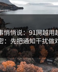 运营同事悄悄说：91网越用越顺的秘密：先把通知干扰做对