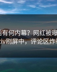 深扒背后有何内幕？网红被曝花絮，pixiv刷屏中，评论区炸裂