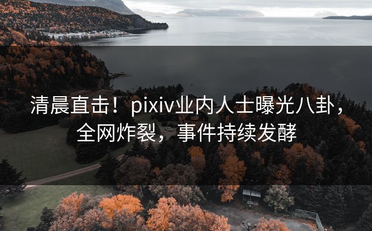 清晨直击!pixiv业内人士曝光八卦,全网炸裂,事件持续发酵 清晨直击!pixiv业内人士曝光八卦,全网炸裂,事件持续发酵