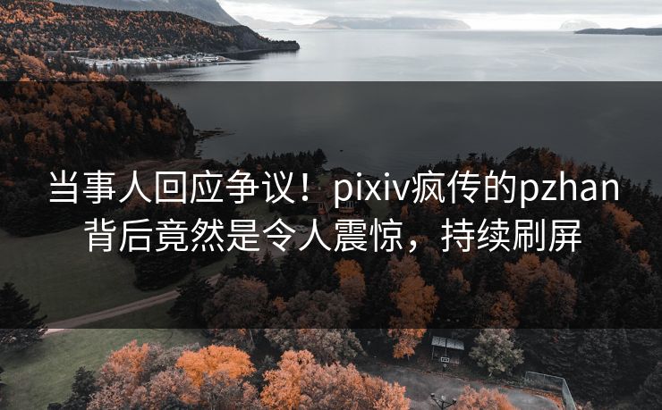 当事人回应争议！pixiv疯传的pzhan背后竟然是令人震惊，持续刷屏