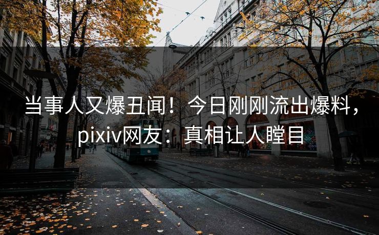 当事人又爆丑闻!今日刚刚流出爆料,pixiv网友:真相让人瞠目 当事人又爆丑闻!今日刚刚流出爆料,pixiv网友:真相让人瞠目
