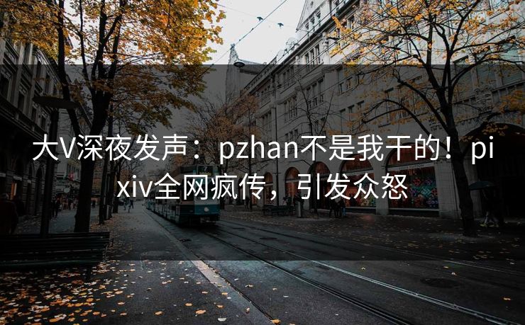大V深夜发声：pzhan不是我干的！pixiv全网疯传，引发众怒